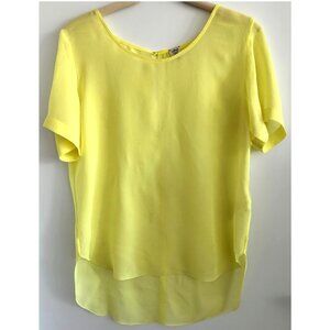 Wilfred Silk Lemon Green Chiffon Slik Blouse Sz Small